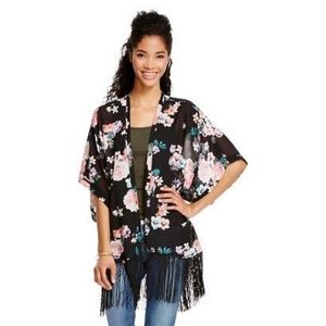Floral Fringed Kimono